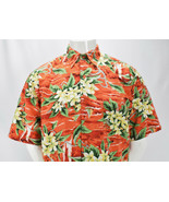 Bruno Orange Floral Hawaiian Shirt 100% Polyester Size Large  - £23.33 GBP