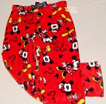 Women&#39;s Sleep Pants Size Small 4-6 Minnie Mickey Mouse NEW Red Pajamas Bottoms - £21.45 GBP