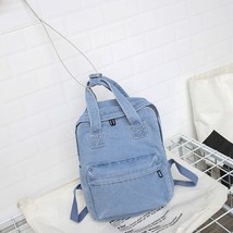 Simple Denim Backpack School Bag for Women Multi Student School Bag For Teenage  - £44.18 GBP