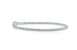 3.20 Quilate Diamante Talla Redonda Tenis Brazalete 14k Oro Blanco 17.8cm - £1,767.68 GBP