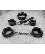 Premium PU Leather Size Adjustable Kit Handcuffs Ankle Cuffs Neck Collar - $55.00