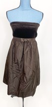 J Crew Women&#39;s Brown Silk Sleeveless Off the Shoulder Dress Size 8 y2k - £14.93 GBP