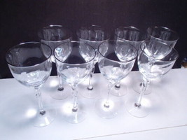 8 Lenox RHYTHM PLATINUM RIM Water / Wine Goblets ~~ 8.5&quot; tall - $139.95