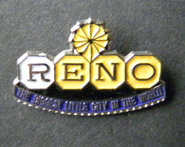 Reno Nevada The Biggest Little City In The World Hat Lapel Pin Badge 3/4 Inch - £4.23 GBP