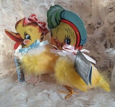 Set of 2  Retro Style Spring Easter Ducklings Bethany Lowe New Retired - £35.36 GBP