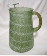 Mid-Century Atomic Avocado Green Spaghetti Drizzled Patterned Pitcher - $27.71