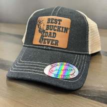 Fathers Day Leather Patch Hat Best Bucking Dad Ever - £21.62 GBP