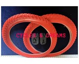 TWO BMX FREE STYLE COMP III BIKE TIRE ALL RED, 20 X 2.125 WITH TWO TUBES , - $36.62