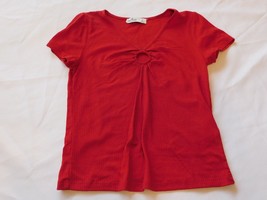 Hollister Women&#39;s Junior&#39;s Short Sleeve top t shirt Size S small Red GUC - £23.38 GBP