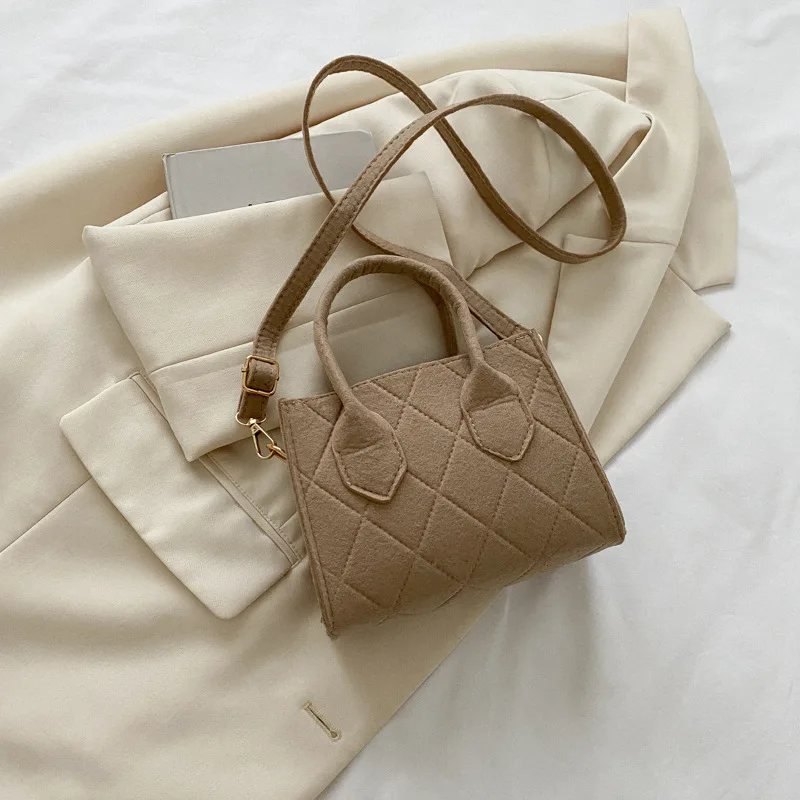  s small handbags high quality felt side shoulder bags for women 2023 cute short handle thumb200