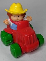 Vintage Fisher Price Little People Toy Farmer Red Tractor McDonald&#39;s Min... - $5.57