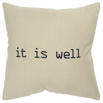 Black Taupe Canvas It Is Well Throw Pillow - £54.58 GBP