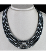 Natural Hematite Beads 4 Line 6mm 902 Ct Round Black Gemstone Fashion Ne... - $3,791.86 MXN