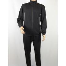Men's Monte Carlo Turkey Jogging Suit 2pc Jump Set Stretchable 95164 Black image 3