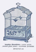 Ornate Blue Bird Cage D - Art Print - £17.57 GBP+