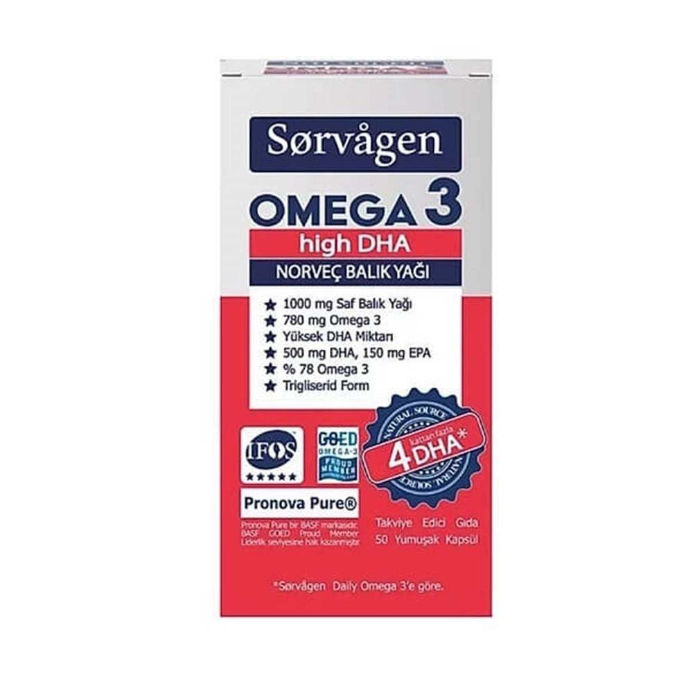 Sorvagen Omega 3 High DHA Norwegian Fish Oil 50 Capsules