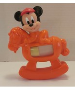 Vtg ARCO Orange Mickey Mouse Rocking Horse Noise Maker Baby Toy - £9.16 GBP