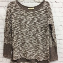 Entro Womens Pullover Sweater Brown Space Dye Long Sleeve Side Slit High... - $15.35