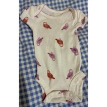 Carter's Baby Girls White Purple Owl Print Short Sleeve Bodysuit One Piece - $4.85