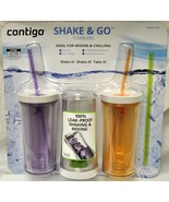 Contigo Shake &amp; Go Plastic Tumblers - Set of 3 (Lavender Orange &amp; Clear) - €51,72 EUR
