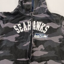 NFL Team Apparel Seattle Seahawks Womens Small Green Camo Full Zip Hoodie Jacket image 6