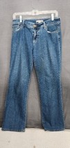 Chico&#39;s Platinum Denim Blue Jeans Rhinestones Embellished Size 0 Reg(S) Med Wash - £15.94 GBP