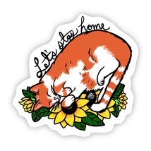 Let&#39;s Stay Home Cat Vinyl Sticker - $3.96