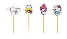 Hello Kitty 4 Pc Birthday Candle Picks Cake Toppers - £3.26 GBP
