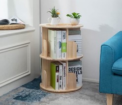 Heehee Wooden Rotating Bookshelf 360 Display Floor Standing Bookcase, 2-... - $1,906.48 MXN