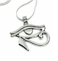 Eye of Horus Necklace Pendant God of The Sky Snake Chain 20&quot; Egyptian Protection - £10.48 GBP