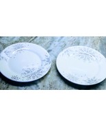 Set Of 2  Dessert Snack Appetizer 8” Plates White Snowflake By Royal Nor... - £27.42 GBP