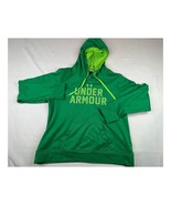 Under Armour Hooded Sweatshirt Womens Green Large Pullover Y2K Semi Fitted - $6.49