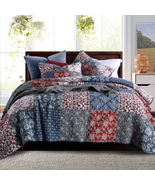 King Size Comforter Set- 100% Cotton Quilt (96 * 108 Inch) with 2 Pillow... - £125.53 GBP