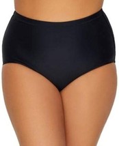Raisins Curve Womens Trendy Plus Size Tummy Control Bikini Bottoms Black 18W - £31.54 GBP