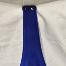 Blue Cobalt Bottle Art Glass Long Neck Flattened Suncatcher Tall 19.5” H... - $92.57