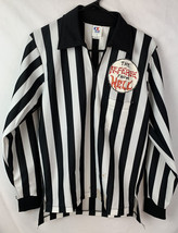 Vintage Cliff Keen Referee Shirt Black White Stripe Long Sleeve Small 80s 90s - £31.46 GBP
