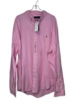 Polo Ralph Lauren Men&#39;s Shirt Classic Fit Gingham Check Long Sleeve Pink 2XL NWT - £61.23 GBP