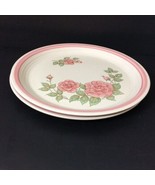 Two Baker Hart &amp; Stuart Rose Dinner Plates 10 5/8&quot; Made Japan Oven to Table - $18.69