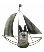 Nautical Ocean Sailboat Hand Made Steel Metal Office Stationery Organize... - $29.99