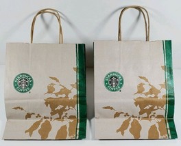 2x Starbucks Paper Bag *2009/2010* Collectible Multi Use 10&quot; Lunch Recycle - £6.07 GBP