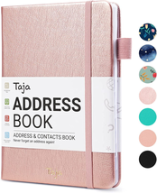 Taja Address Book with Alphabetical Tabs,Hardcover Address Book Large Print for - £9.12 GBP