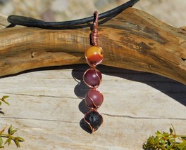 Mookaite Jasper Pendant Necklace Solar &amp; Root Chakra Lava Rock for Aromatherapy - £14.35 GBP