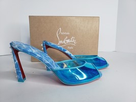 New Christian Louboutin Iridescent Spike Mule Sandals in Blue - 8B - €692,97 EUR