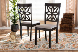 Lore Gray Fabric Upholstered and Dark Brown 2Pc Dining Chair Set - $2,534.08 MXN