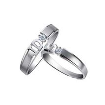 Queenly His and Her Gift Rings 0.10 Carat Diamond 14K White Gold Finish - £110.90 GBP