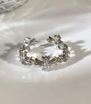 Silver zircon cross ring female niche design Instagram light luxury inde... - $19.80