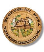 Vintage Wood Hand Carved Plate Boze Blogoslaw Nasz Dom God Bless Our Hom... - £39.43 GBP