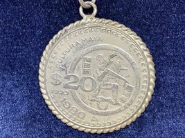 Vintage Souvenir Keyring Cultura Maya Keychain 20$ Coin Ancien Porte-Clés Mexico - £9.23 GBP