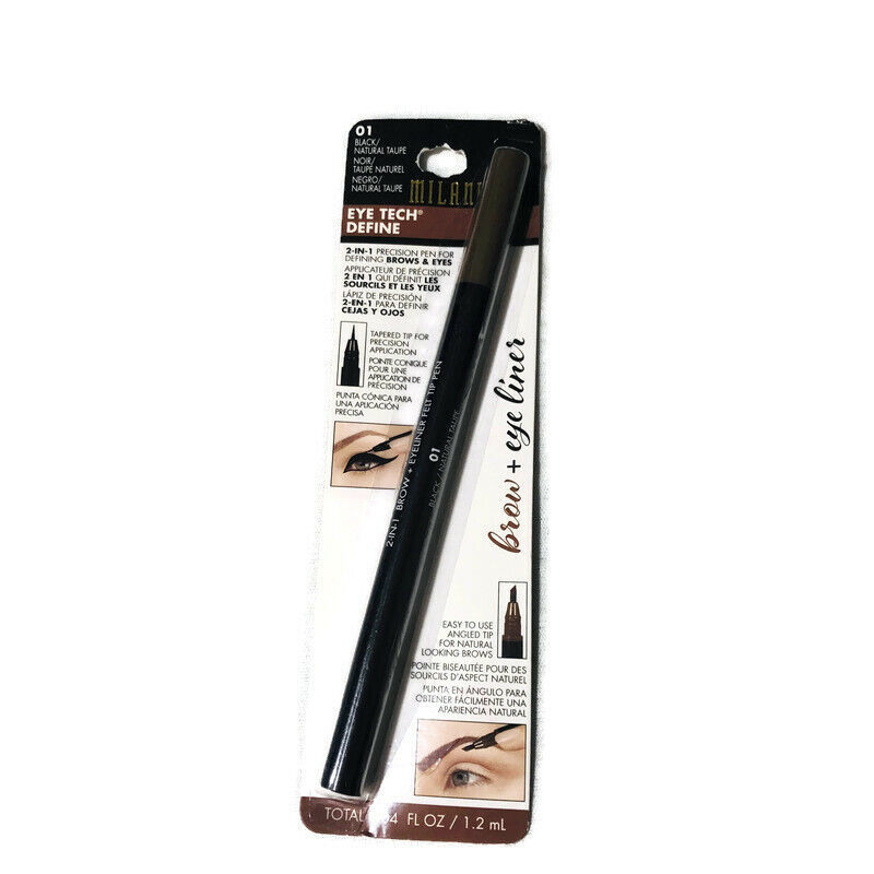 Milani Eye Tech Define Brow + Eyeliner #01 Black/Natural Taupe - £7.56 GBP