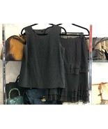 ESCADA Schwarz/Weiß Gepunktet Bedruckt Seide Rüschenrock &amp; Top Set Sz 38... - $395.91